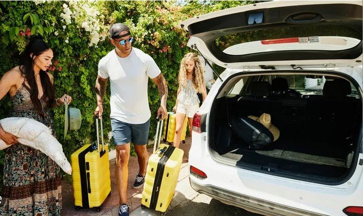 a family packing for traveling 